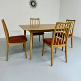 Extendable dining table in solid beech, Scandinavian design from the 70s