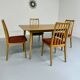 Table de repas à rallonges en hêtre massif design scandinave années 70