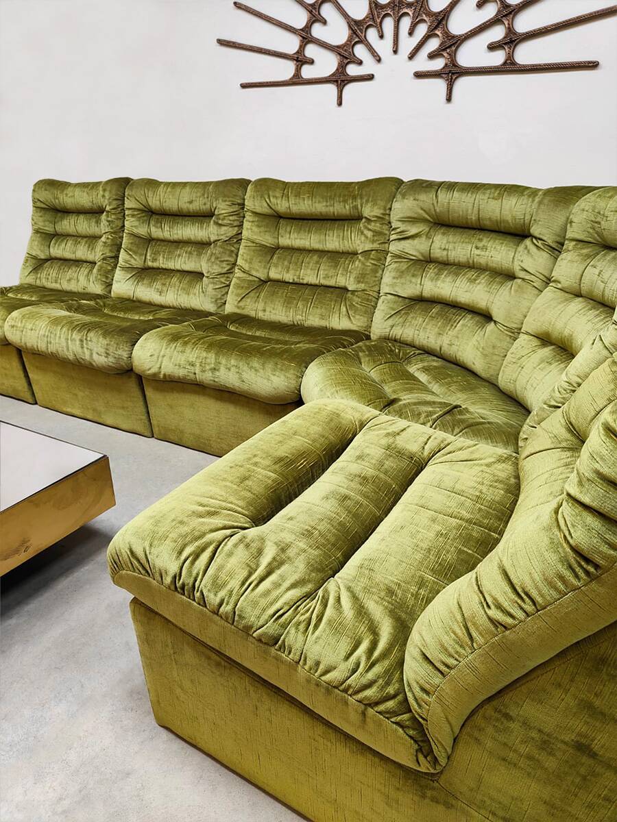 Vintage modular lounge sofa 'Forest velvet'