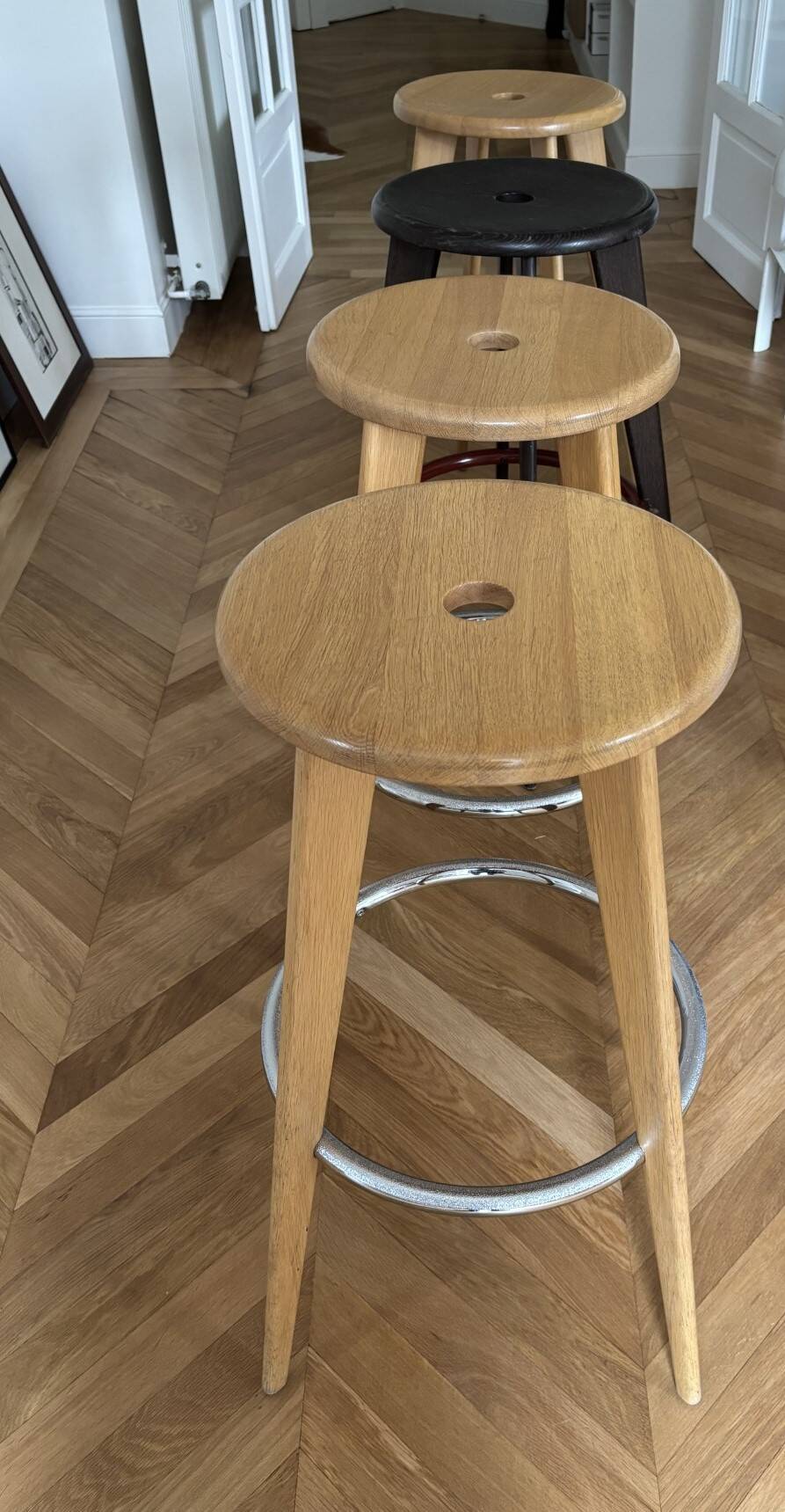 4 Jean Prouvé bar stools - Vitra Edition 2002