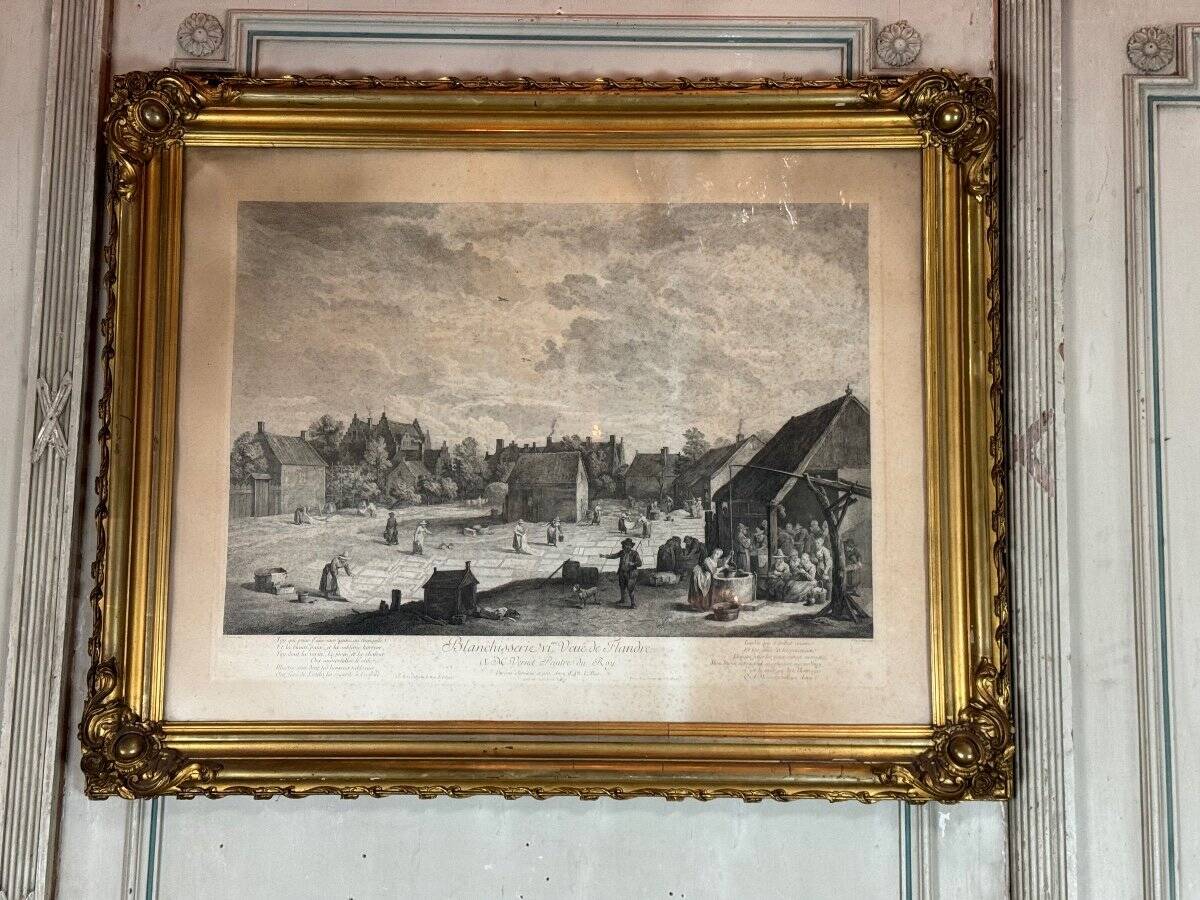 Set of 4 engravings, 19th-century reprint, very fine Napoleon III frames