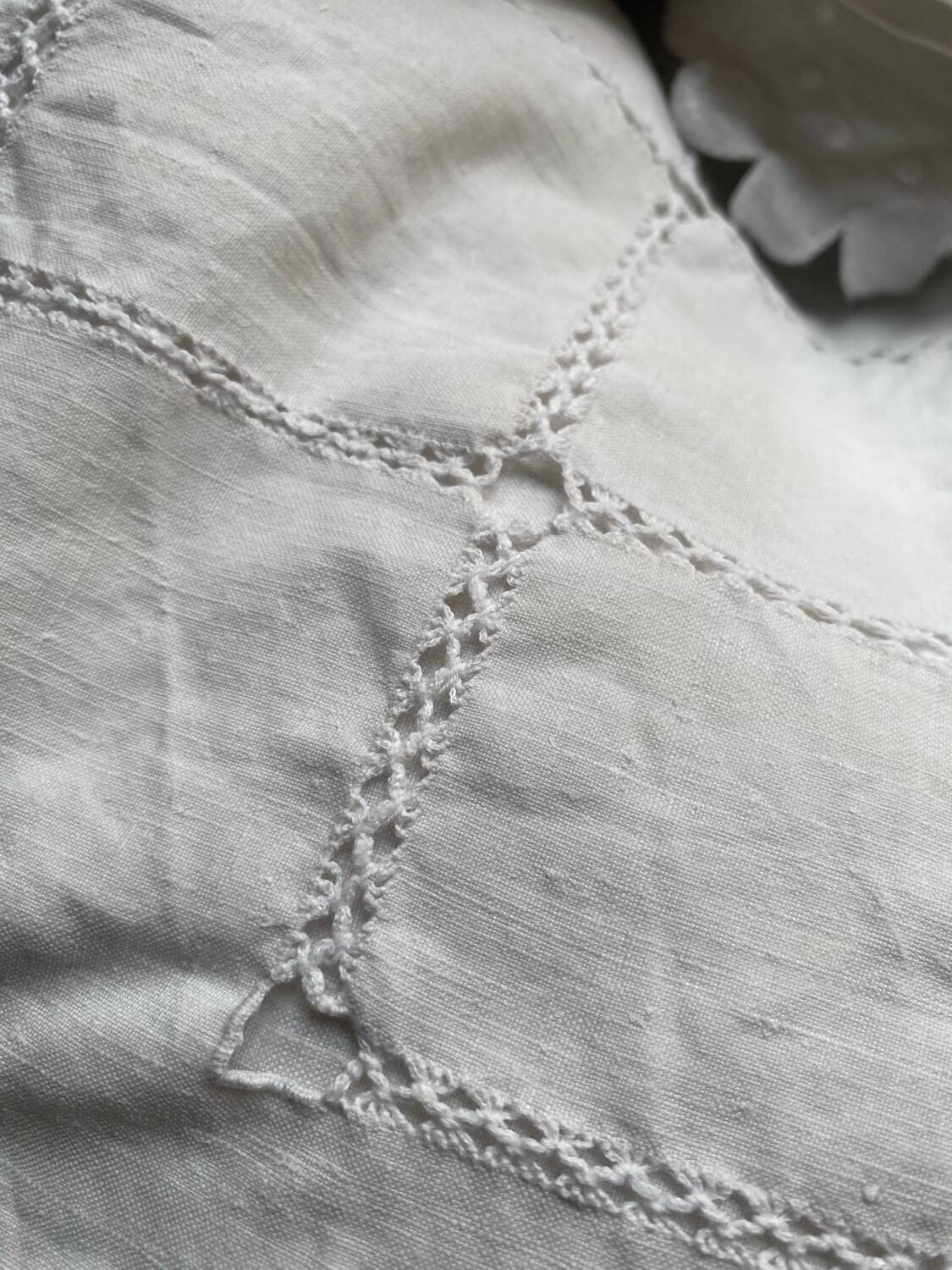 Monogrammed and embroidered castle sheet.