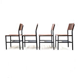 Ensemble de 4 chaises industrielles, Pays-Bas années 1970