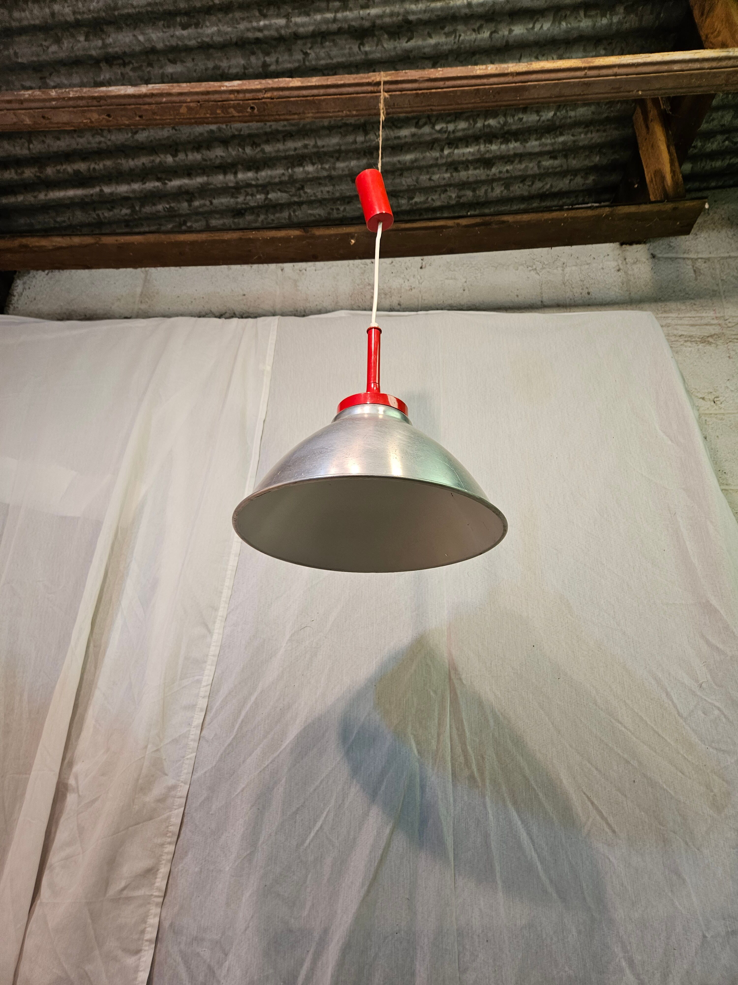 80s brushed aluminum pendant light