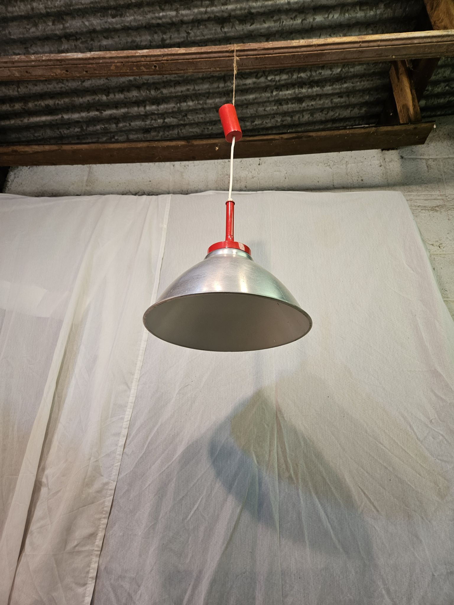 80s brushed aluminum pendant light