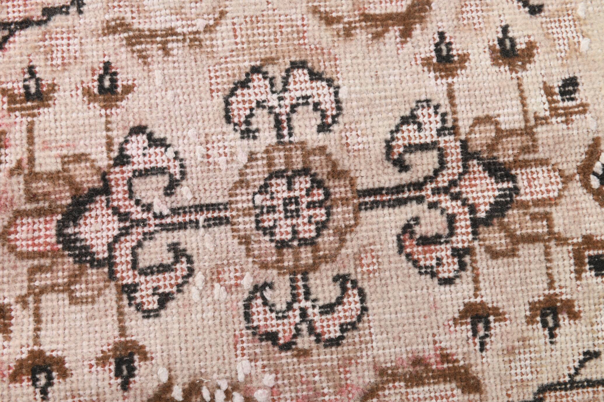 5x9 Shades Of Pink Brown Bordered Classic Wool Vintage Rug, 168x268Cm