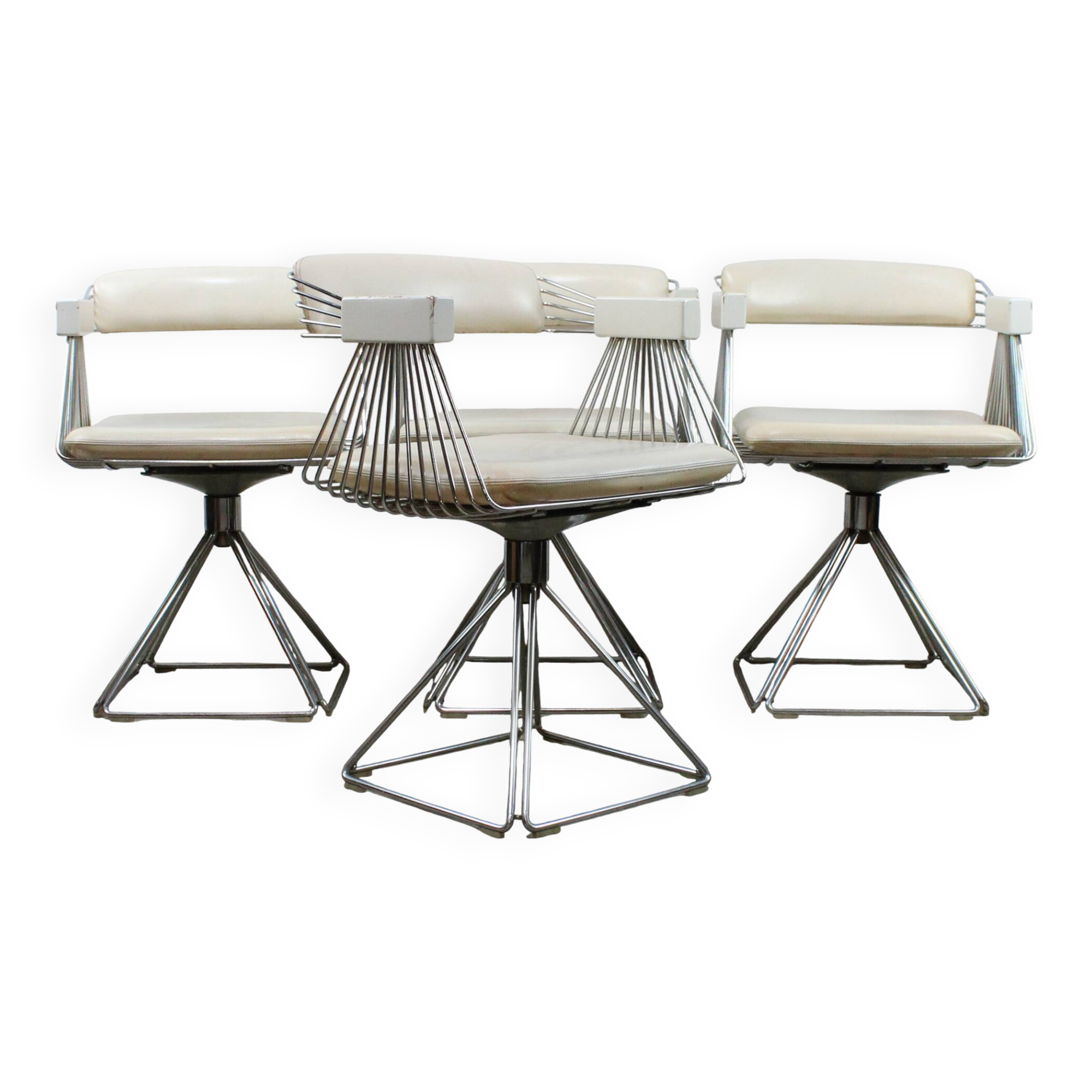 Suite de 4 chaises Delta par Rudi Verelst pour Novalux 1970s