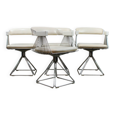 Suite de 4 chaises Delta par Rudi Verelst pour Novalux 1970s