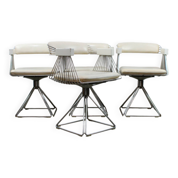 Suite de 4 chaises Delta par Rudi Verelst pour Novalux 1970s