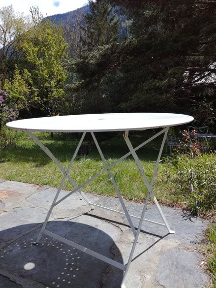 Old folding garden table