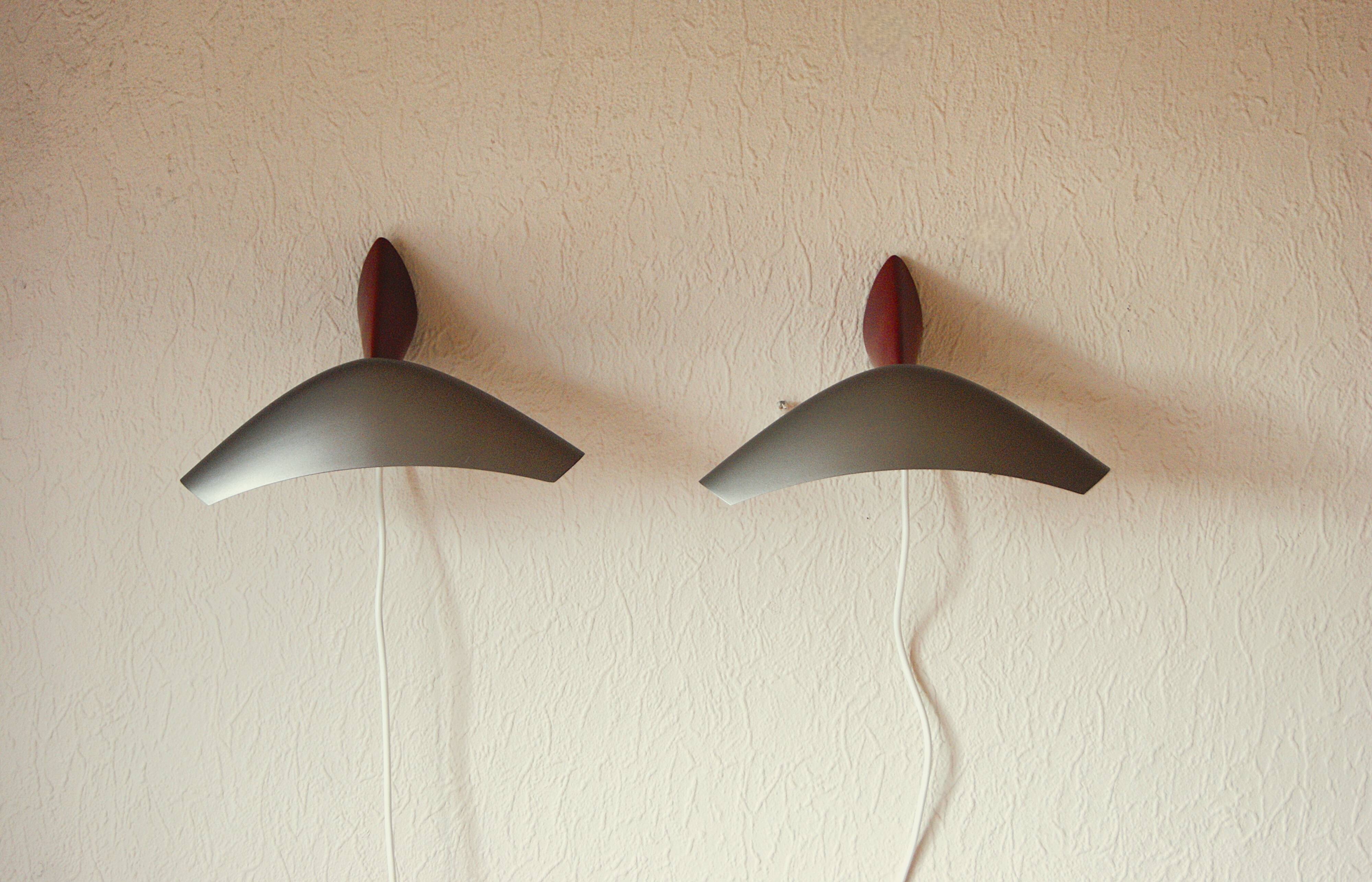 Pair of Italian design wall sconces - design by Josep Lluscà for Arteluce / Flos - 1990s.