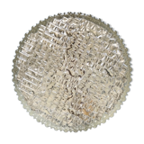 Plafonnier rond en verre bullé années 60