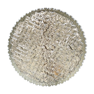 Round glass laminated ceiling light 1960