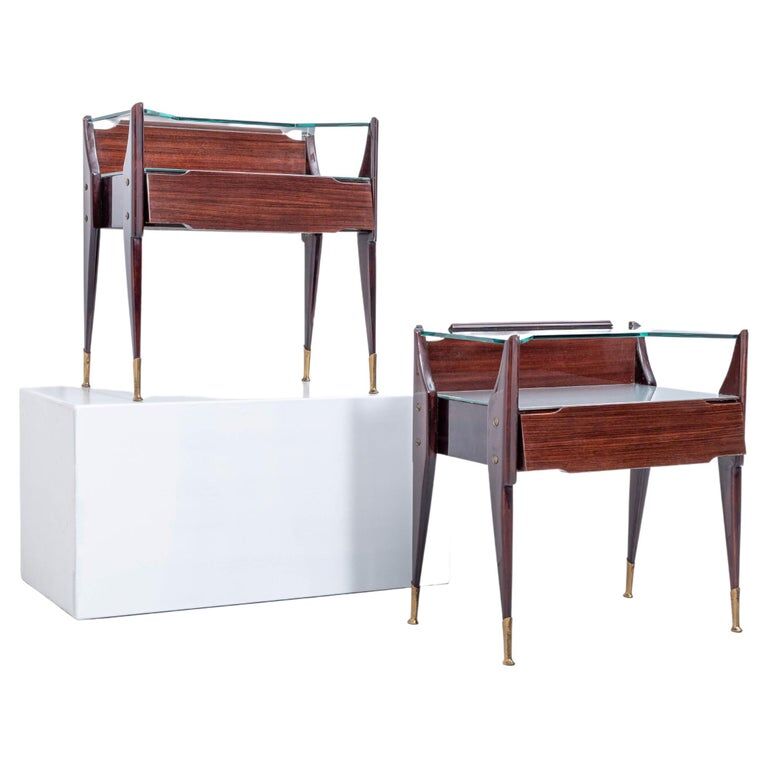 Set of 2 bedside tables by La Permanente Mobili Cant Italy 1950s
