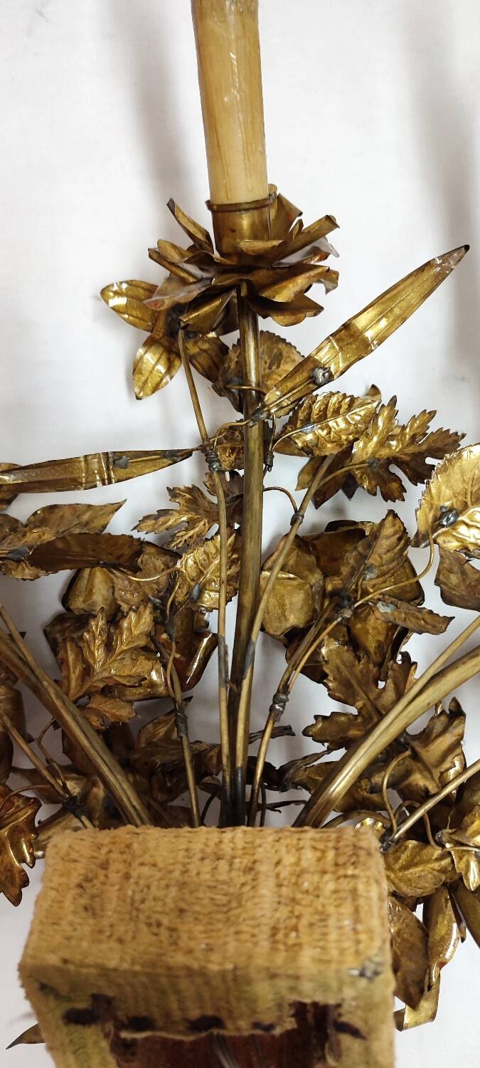 Pair of brass appliques. France, 1960s.