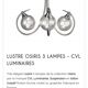Osiris brass chandelier with 3 LED lights