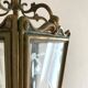 Old suspension lamp in brass and glass 3 burners