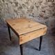 Table vintage française en pin avec rallonge latérale vers 1930, table de cuisine ou bureau