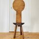 Antique brutalist chair in pine and oak