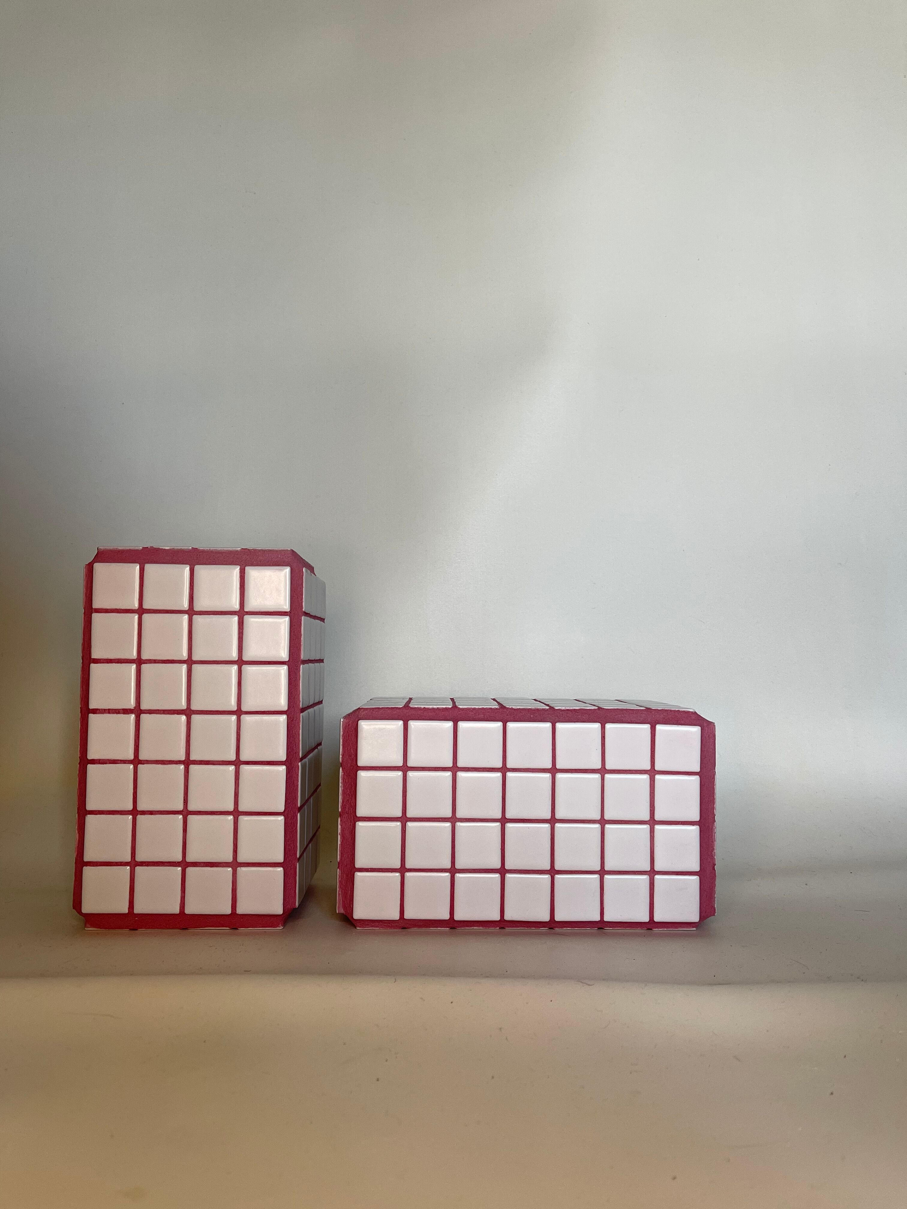 Serre-livres blanc et rose