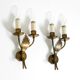 A pair of mid-century modern brass wall lamps by Vereinigte Werkstätten