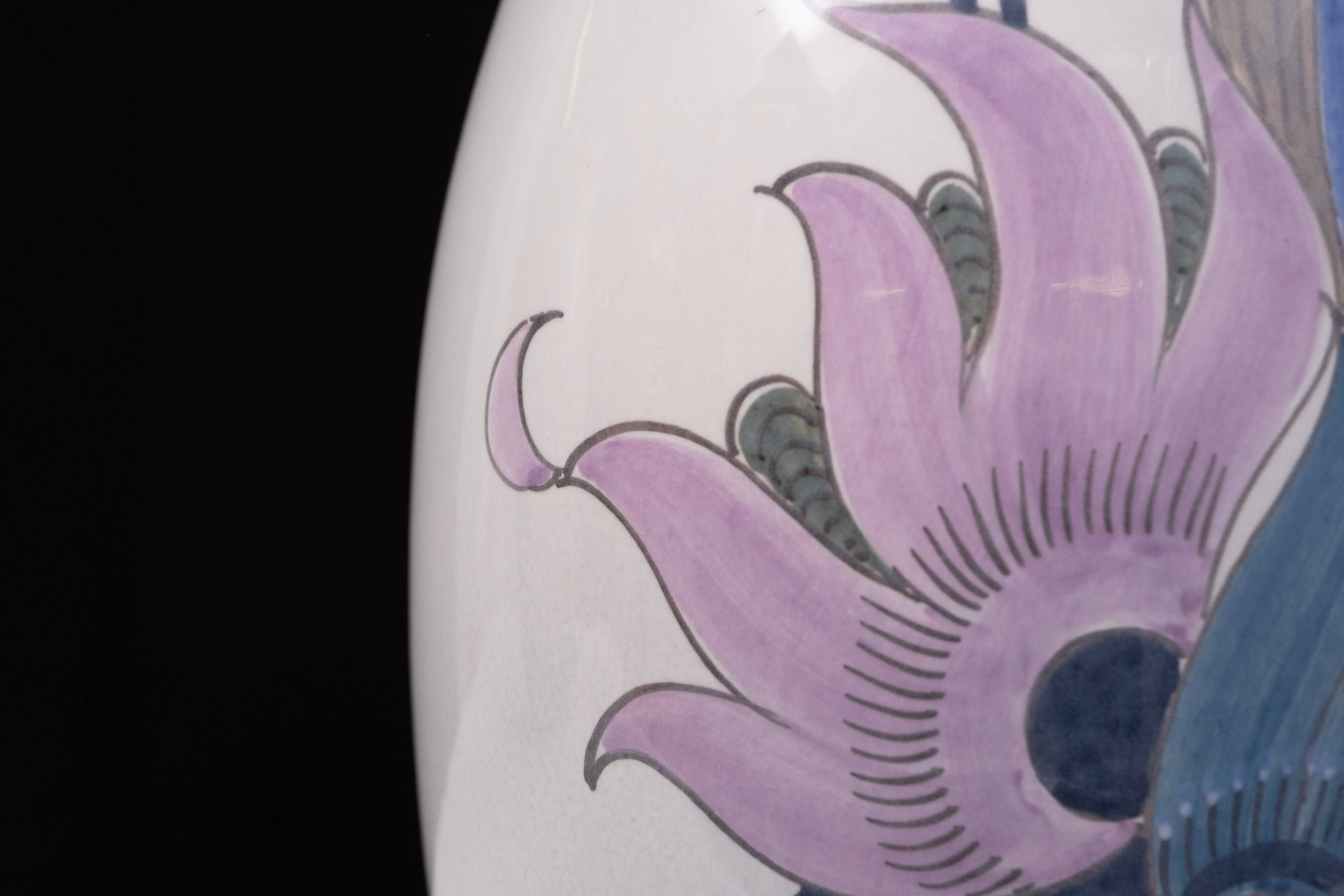 Pair Large Ceramic Table lamps Schoonhoven Plateel 1970s