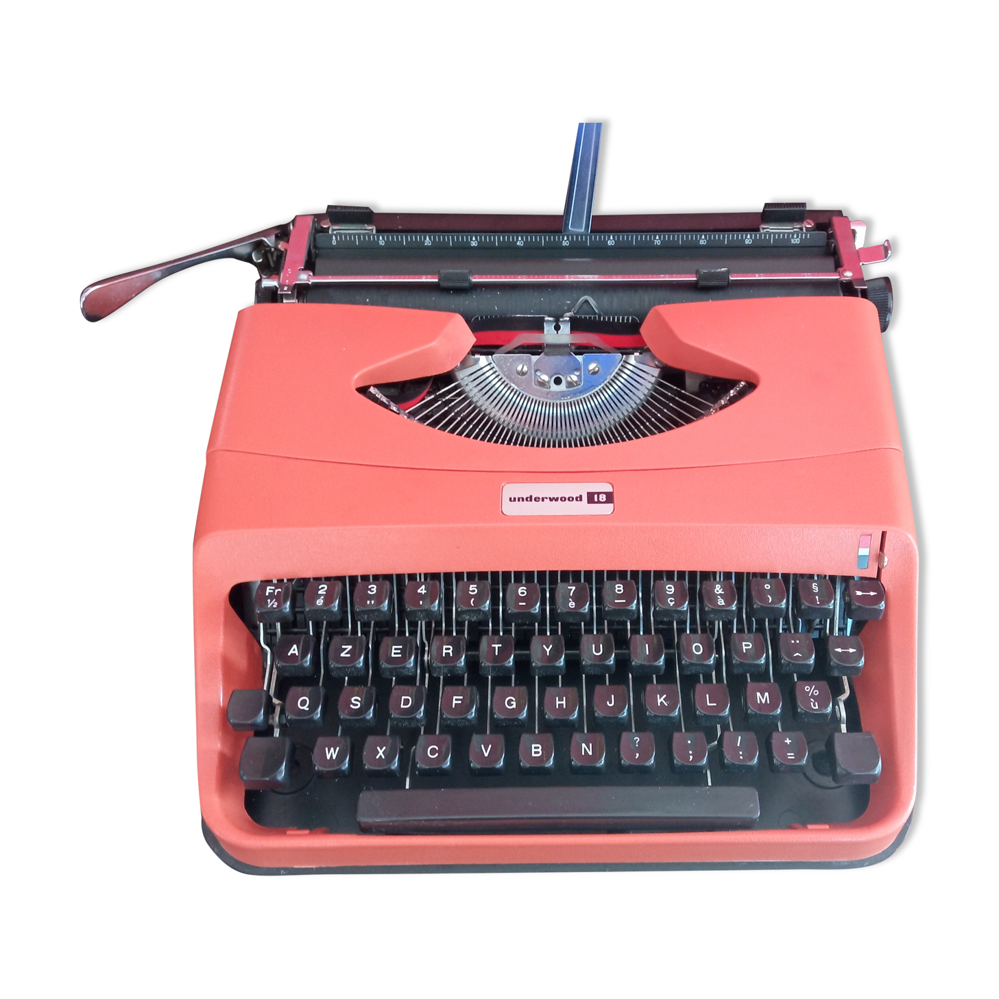 Underwood 18 Salmon Orange Typewriter