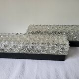 Erco Glass and Bakelite Wall Sconces 1960s, Set of 2 Vintage