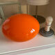 UFO lamp vintage with orange glass globe