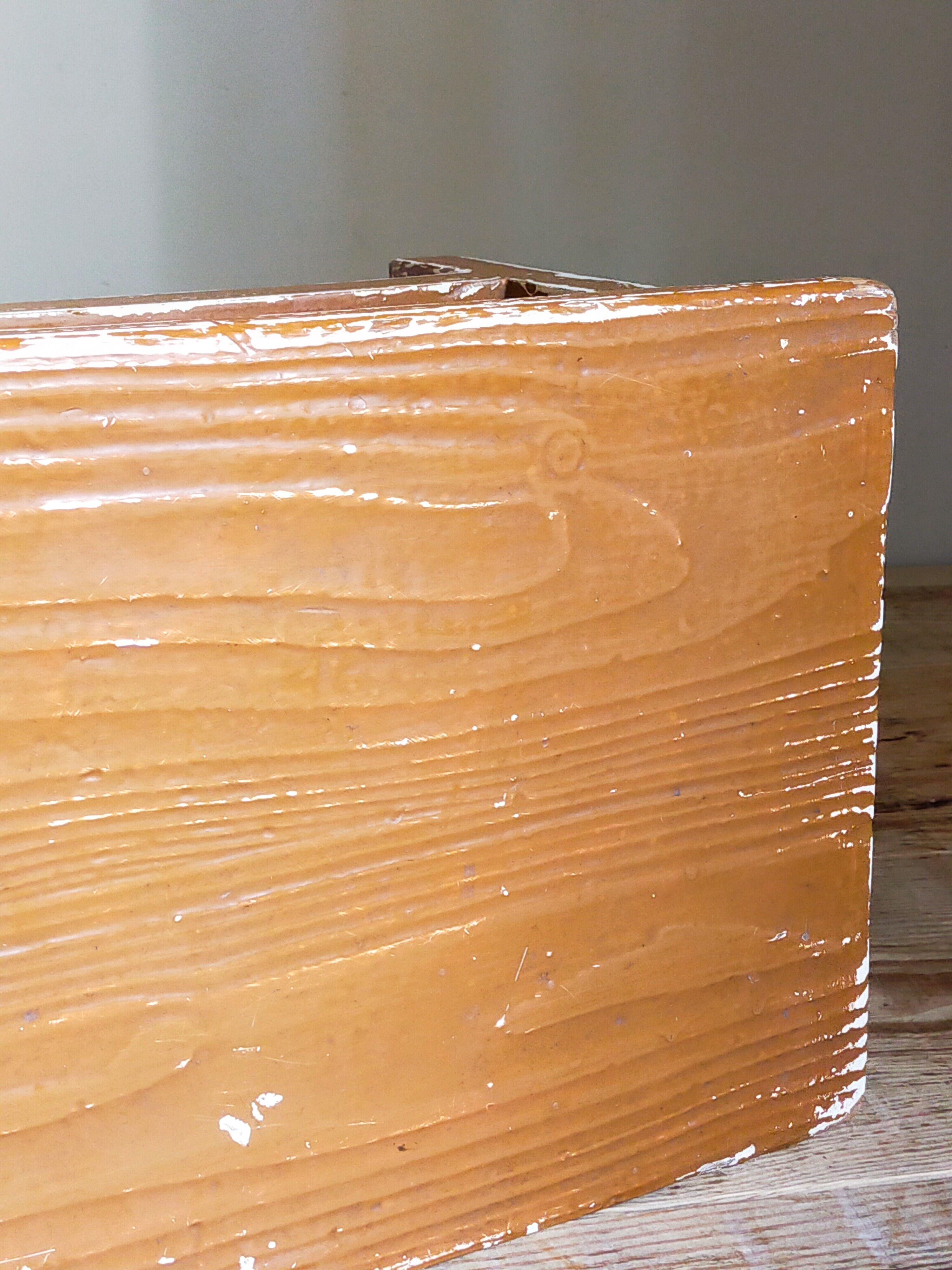 Vintage patinated solid wood side bench