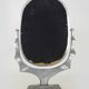 Old large Psyche Gothic table mirror in cast aluminum, Brutalist Mexican style. 70