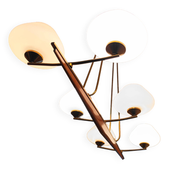 Scandinavian 6-light chandelier from the 60s