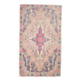Turkish Cream Pink Oriental Vintage Rug, 121x208Cm