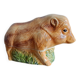 Terrine in Barbotine Michel Caugant. Boar shape.