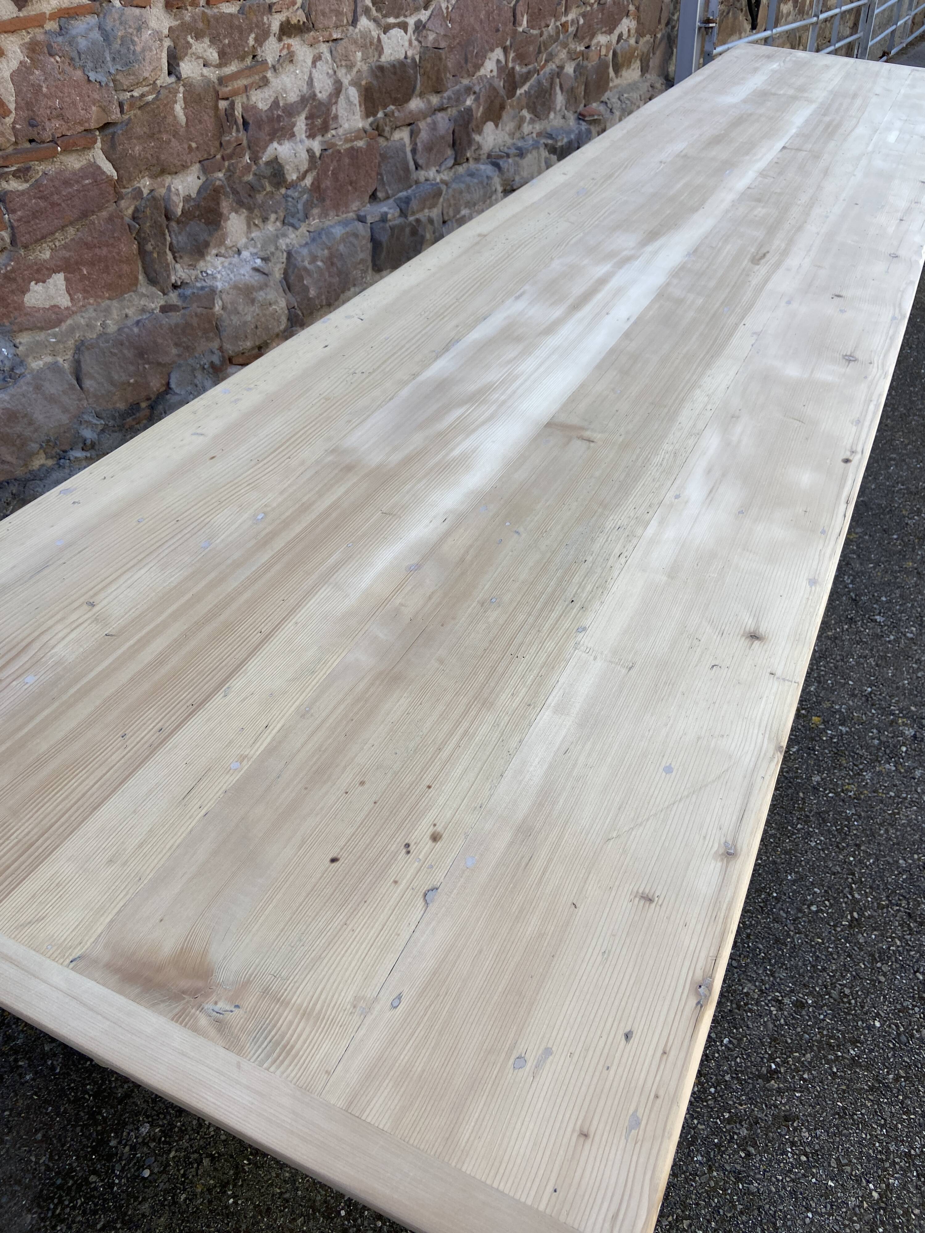 Très grande table de ferme 380 cm en sapin