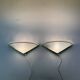 Set of 2 vintage glass wall lamps with golden holder , 1970’s