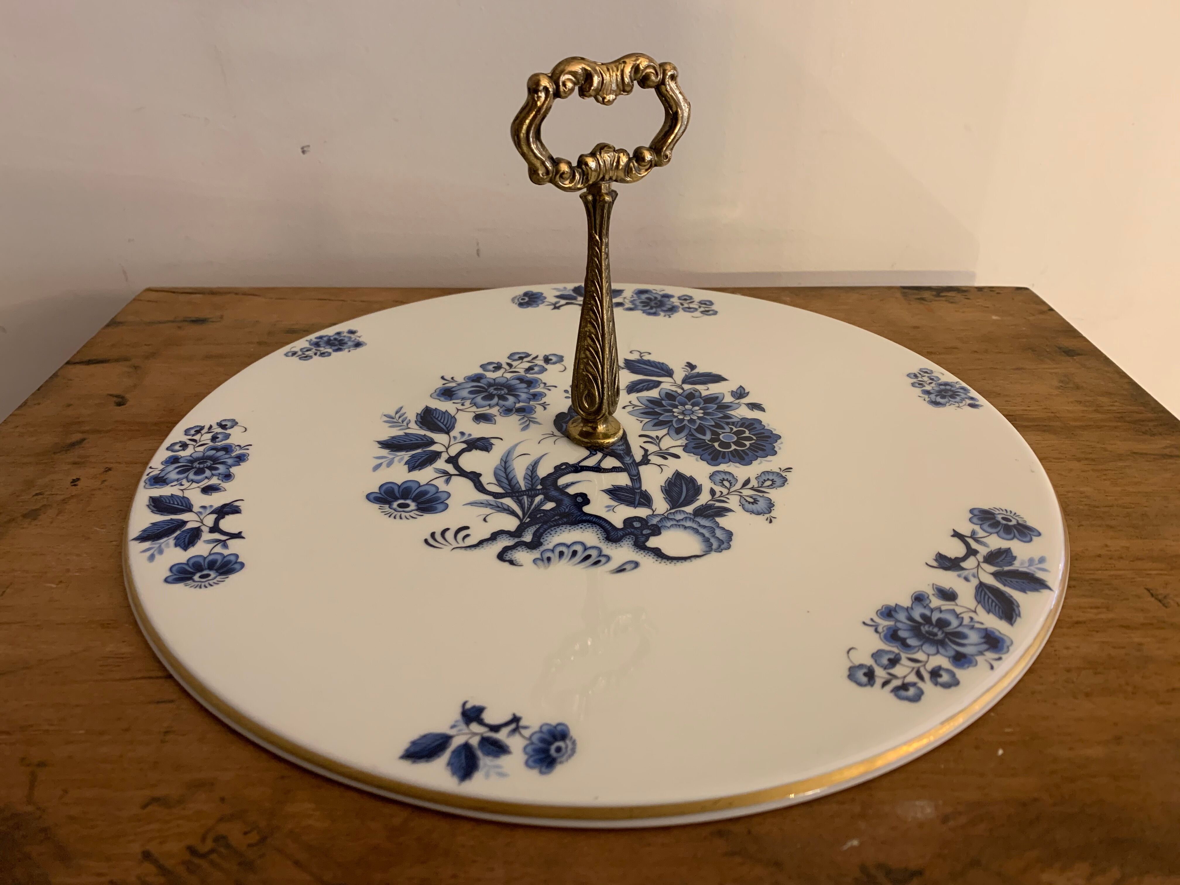 Limoges blue and white porcelain platter