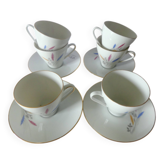 6 tasses à café porcelaine allemande