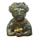 Clay sculpture of mother nature holding eggs, vintage modern figurative art
