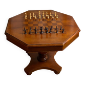 Wooden chess set, marquetry board