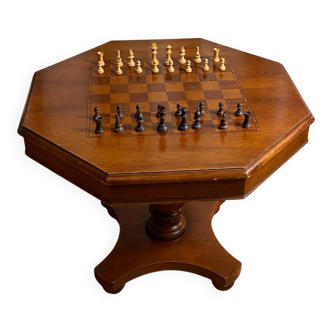Wooden chess set, marquetry board