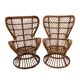 Mid-Century Modern Carminati Bamboo Rattan Italian Handmade Pair of Armchai