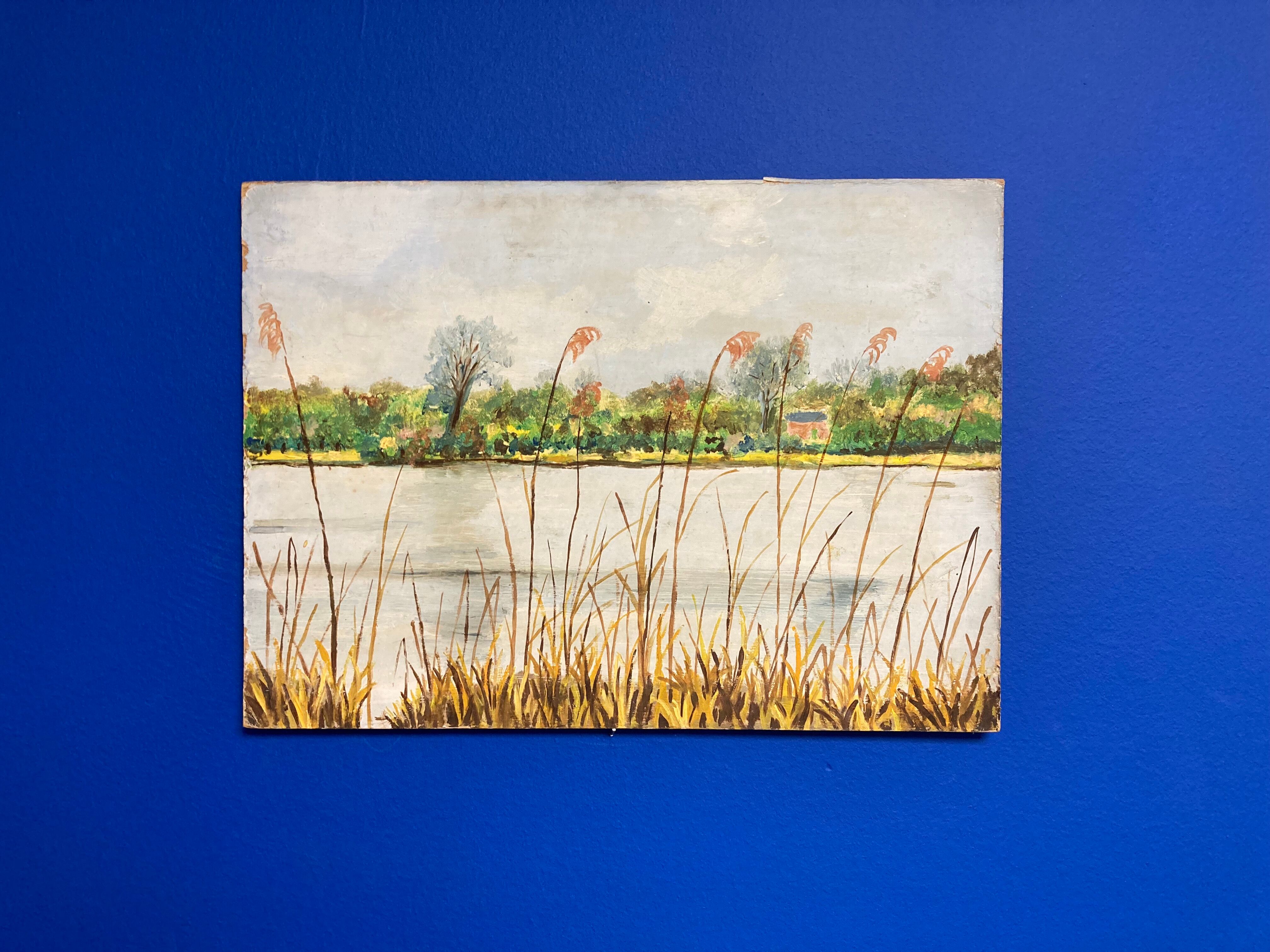 Oil on vintage cardboard