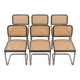 Lot de 6 chaises Cesca B32 noires Marcel Breuer Italie années 80