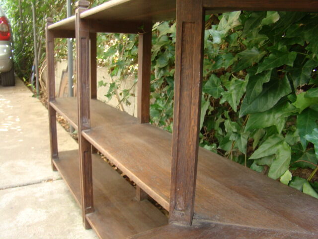 Old solid oak corner shelf