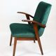Fauteuil en velours vert d’années 1970