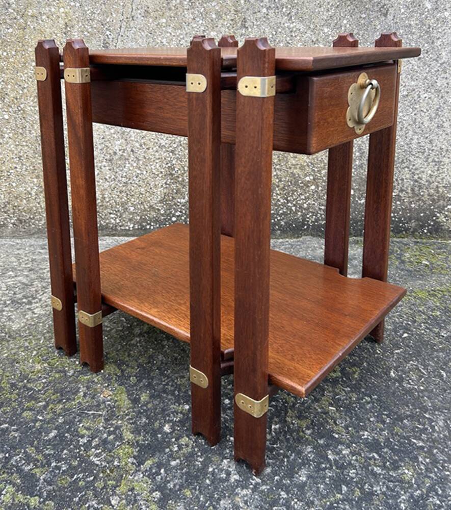 Bedside table, end table, wood, vintage, 80s