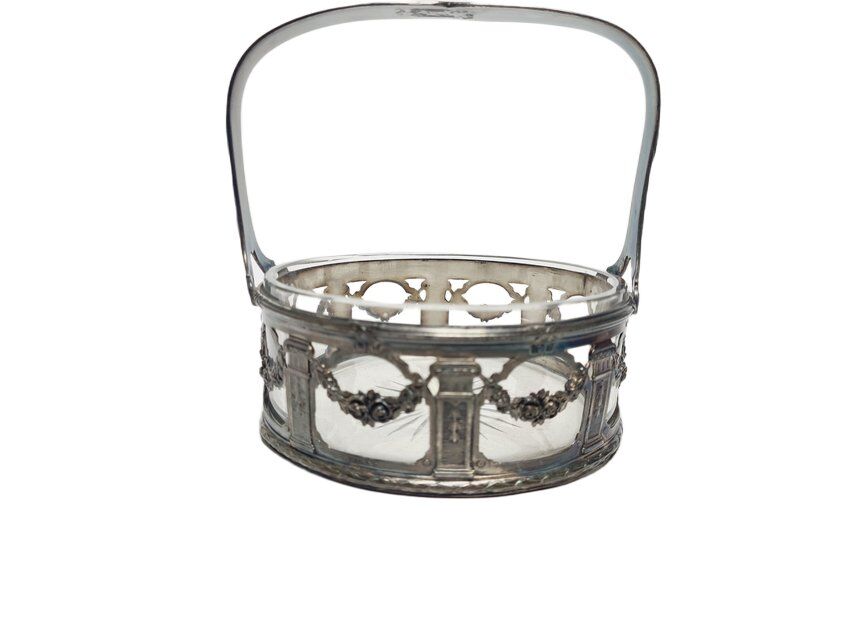 Antique Art Nouveau basket, France, 1900s