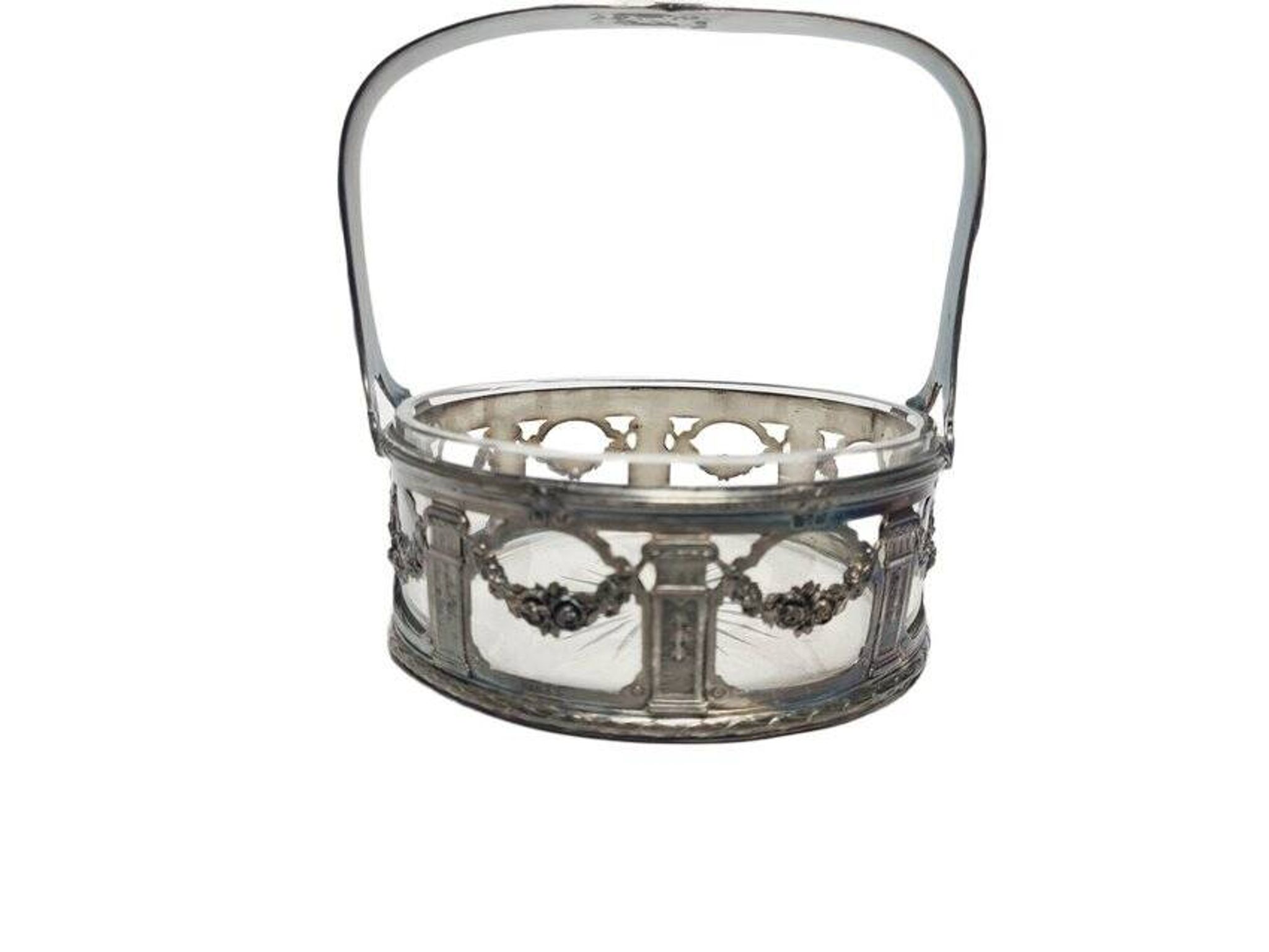 Antique Art Nouveau basket, France, 1900s