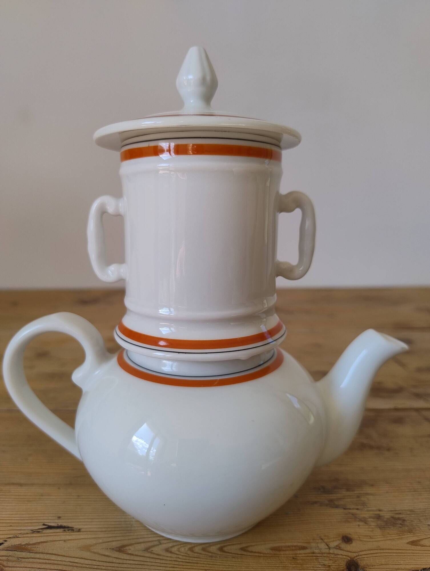 Vintage porcelain teapot from the Auteuil porcelain factory.